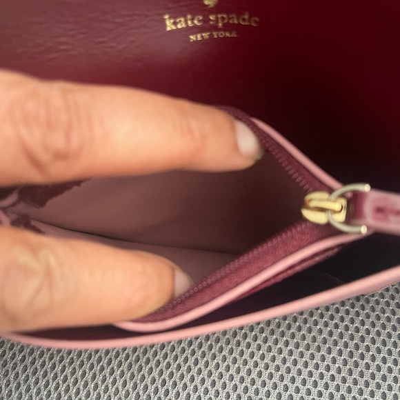 Gently used Dusty pink/purple wallet with silver hardware and burgundy interior. - Picture 5 of 7